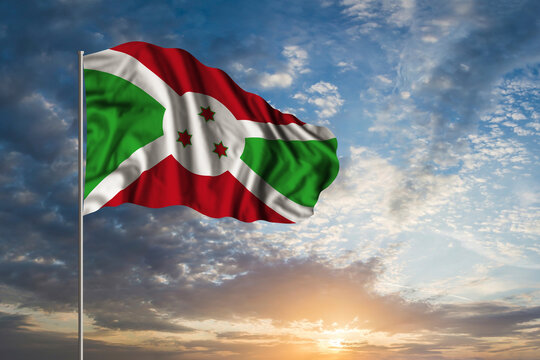 Waving National flag of Burundi
