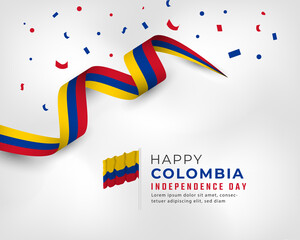Happy Colombia Independence Day July 20th Celebration Vector Design Illustration. Template for Poster, Banner, Advertising, Greeting Card or Print Design Element
