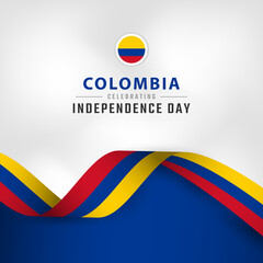 Happy Colombia Independence Day July 20th Celebration Vector Design Illustration. Template for Poster, Banner, Advertising, Greeting Card or Print Design Element