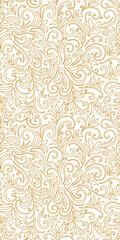 Elegant seamless pattern with leaves and curls. Luxury floral background. Vector illustration.