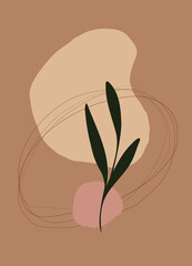 Abstract wall art aesthetics in flat style.
