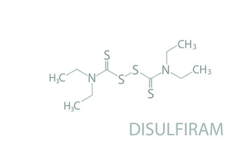  Disulfiram molecular skeletal chemical formula.	
