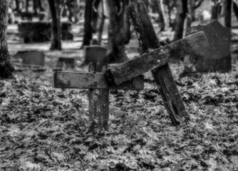 two wooden crosses