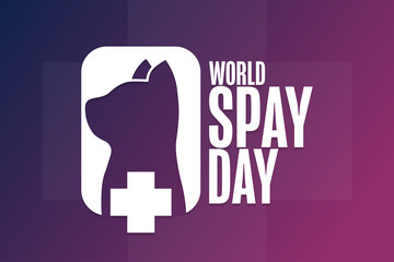 Obraz premium World Spay Day. Holiday concept. Template for background, banner, card, poster with text inscription. Vector EPS10 illustration.