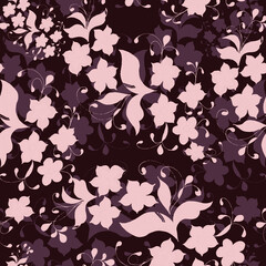 Background with floral seamless pattern for decor fabric and papers. Vector version.