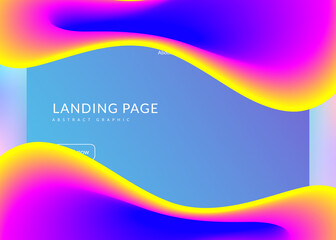 Landing page with liquid dynamic elements and fluid shapes.