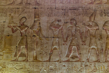 Fototapeta premium Wall decorations in the Temple of Seti I (Great Temple of Abydos), Egypt