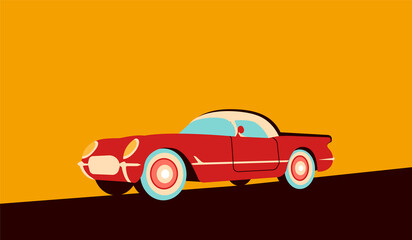 Retro car illustration for advertising poster