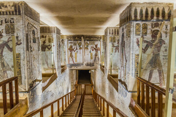 Ramesses III tomb at the Valley of the Kings at the Theban Necropolis, Egypt - obrazy, fototapety, plakaty