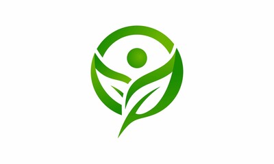 Human leaf logo vector