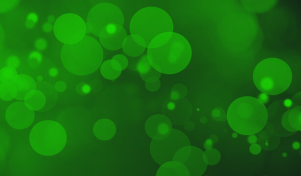 Abstract Green Background with Blurred Bokeh Lights Holiday Illustration Decoration Design