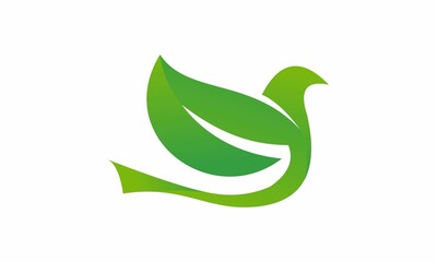 Nature Leaf bird logo Vector