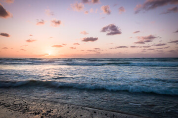 Obraz na płótnie Canvas Caribbean Sea at sunset, Grand Cayman, Cayman Islands