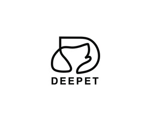 Letter D dog and pet Logo template ,fully vector and customized logo design