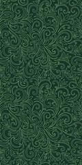 Elegant seamless pattern with leaves and curls. Luxury floral background. Vector illustration.