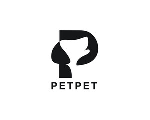 Letter P Pet dogs Logo template, fully vector and customized logo design