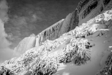 Niagara Falls in the winter. Cave of the winds.