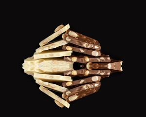 Stacked Almond Bark White and Milk Chocolate