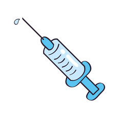 Medical syringe with booster vaccine dose isolated vector illustration, COVID-19 protection.
