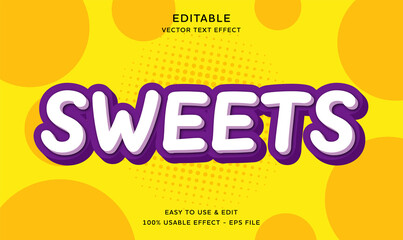 editable sweets vector text effect with modern style design usable for logo or company campaign 