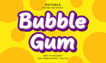 editable bubble gum vector text effect with modern style design usable for logo or company campaign 