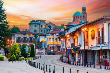 Veliko Tarnovo, Bulgaria. Tsarevets old town in historical city. - obrazy, fototapety, plakaty