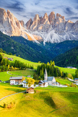 Val di Funes, Dolomites - Odle Ridge and Santa Maddalena village.