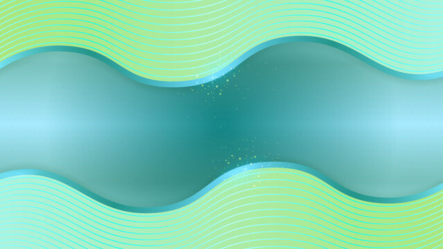 Wavy trendy blue-green shimmery background. Stock vector illustration.