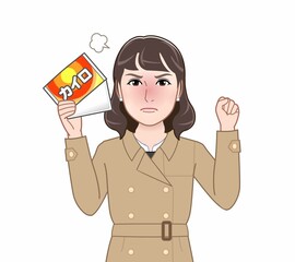 使い捨てカイロをもつ女性