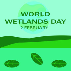 Fototapeta na wymiar World wetland day vector illustration