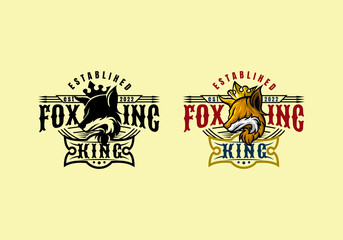 Logo Fox King Vector Illustration Template Good for Any Industry