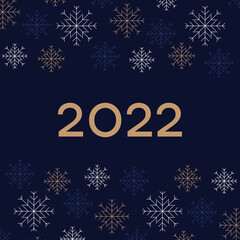 Happy New Year 2022 text design. Cover of business diary for 2022 with wishes. Brochure design template, card, banner. Vector illustration. Isolated on white background.	