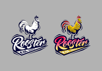 Fototapeta na wymiar Logo Lettering Rooster Vector Illustration Template Good for Any Industry