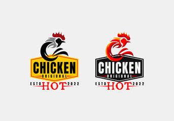 Logo Chicken Hot Vector Illustration Template Good for Any Industry