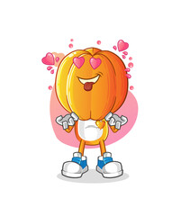 star fruit head cartoon fallin love vector. cartoon character