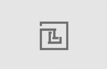 Obraz premium L line alphabet letter icon logo design. Creative template for business and company in grey color
