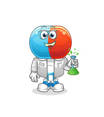 capsule head cartoon scientist character. cartoon mascot vector