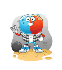 Fototapeta premium capsule head cartoon criminal in jail. cartoon character