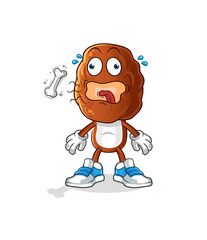 date fruit head cartoon burp mascot. cartoon vector