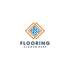 Flooring logo design. Laminate. parquet. tile vector illustration
