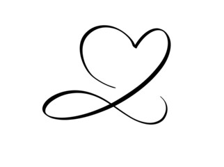 Line black heart love sketch ink icon symbol decoration ornament abstract 14 fourteen february happy valentine's day wedding marriage couple romantic and health care medical celebrate festival party