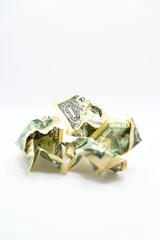 Hardly crumpled dollar bill.