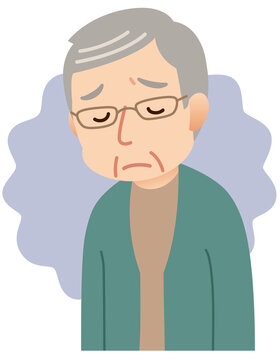 落ち込む高齢者　男性　うつ