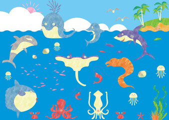 Plakat 海の生き物