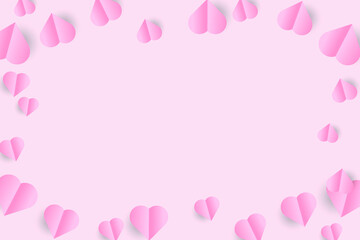 Fototapeta na wymiar pink background with heart for Vector symbols of love for Happy Women's, Mother's, Valentine's Day, birthday greeting card design.