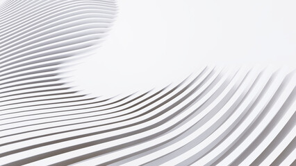 Naklejka premium Abstract Curved Shapes. White Circular Background.