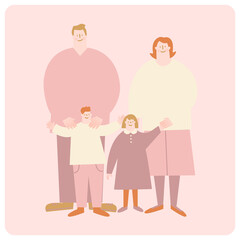 Vector illustration of a family of four.