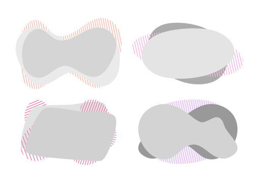 Zestaw abstrakcyjnych nowoczesnych element&oacute;w graficznych. Dynamiczne formy i linie. Geometryczne banery o płynnych kształtach. Szablon do logo, ulotki, broszury, karty, naklejki, kontenery, bańki.