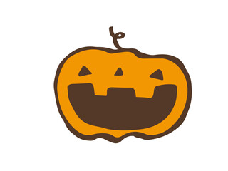 かわいいハロウィンのおばけかぼちゃ／手描きイラスト素材