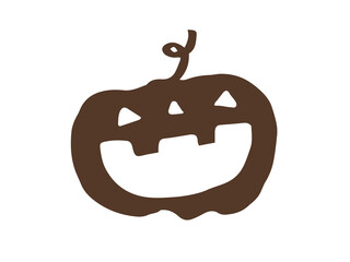 かわいいハロウィンのおばけかぼちゃ／手描きイラスト素材